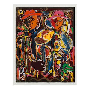 David Clyde Driskell (1931-2020); The Farmer and His Wife;