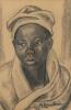 Portrait of a Woman Wearing a Hat and Blanket
