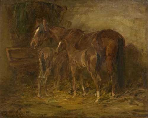 MARE AND TWO FOALS