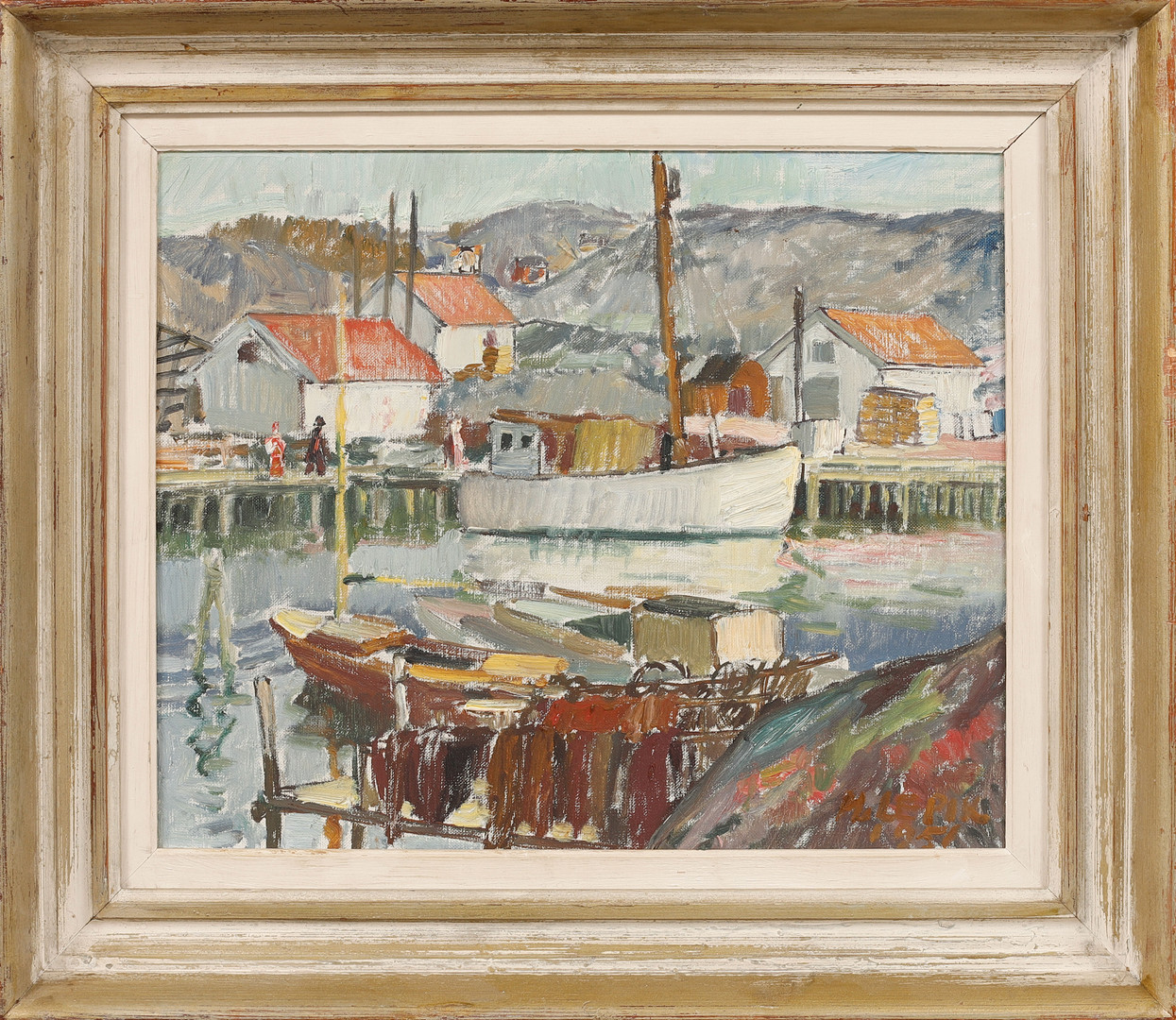 Kustmotiv, olja på duk, signerad och daterad 1951.