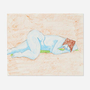 Blue Nude on Green Towel