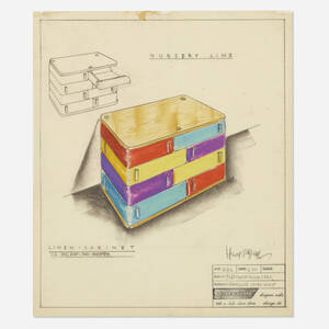 patent drawing for Swingline linen chest