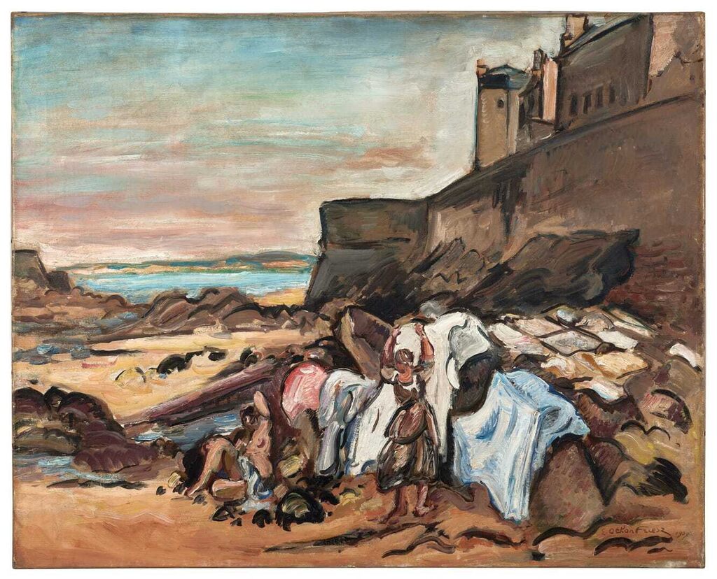 Bather and Washerwoman Beneath the Ramparts of Saint-Malo