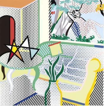 Collage For Interior with Painting of Bather