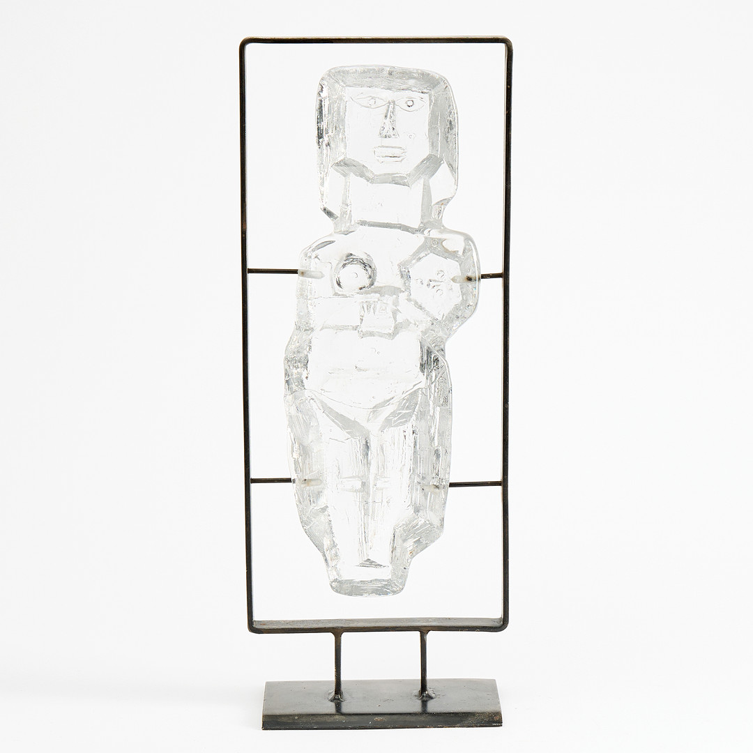 Skulptur glas och metall.