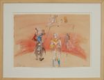 Les Clowns 1967 Gouache et aquarelle sur papier vélin signé et dédicacé "to May and Harold, 19.5.68" en bas à gauche, daté 19. XII.1967 en bas à droite H. 38 cm L. 56 cm Provenance : > Vente aux enchè