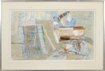 Le Nouveau Kechan 1977 Gouache sur papier signé et daté en bas à droite, titré en bas à gauche 28 x 47 cm Rapport de condition : Encadré