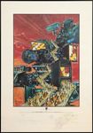 Affiche originale Caméra d'or 1992 Offset sur papier dédicacé "Pour Jacqueline et Roger, milles sabords et amitié, Phil" et enrichi d'un dessin en couleurs en bas 100 x 70 cm Rapport de condition : En