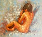 "la sieste" huile sur toile signée en bas à droite. Format : 50 x 61 cm. Nous pouvons envoyer vos lots en colissimo recommandé contre un forfait de 40 € ttc france / 50 € europe / 70 € hors europe (po