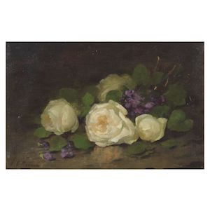 Louise Ellen Perman (British, 1854-1921) White Roses