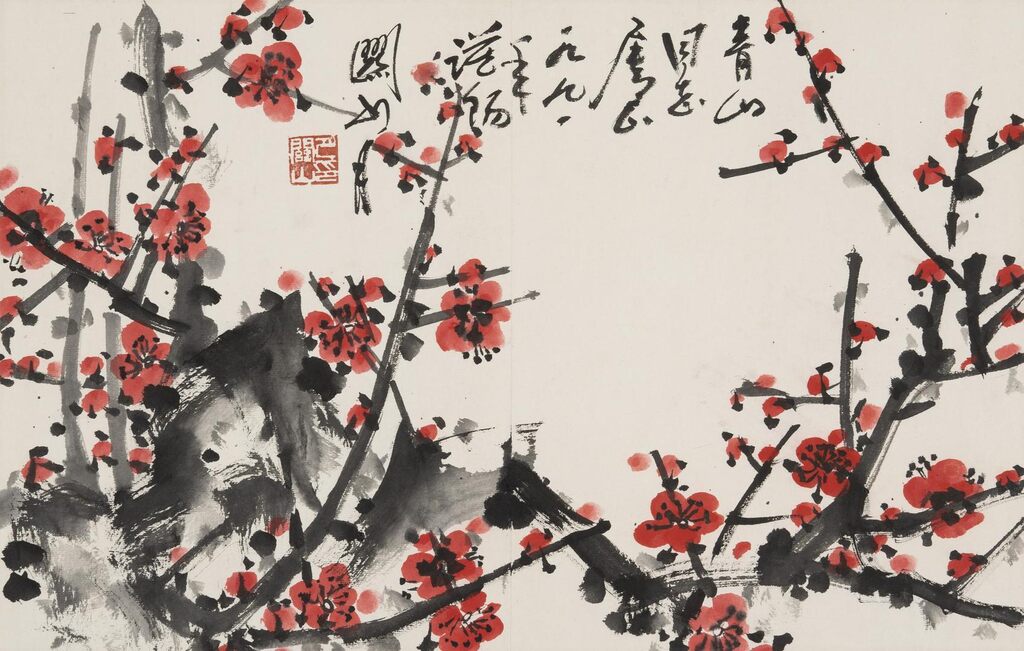 Red Plum Blooming