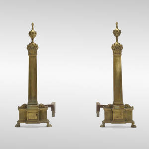 andirons from The Greenbrier Hotel, pair