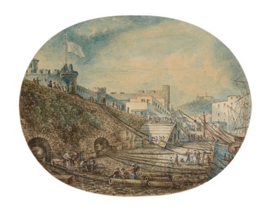 Bateaux amarrés dans le port de Naples