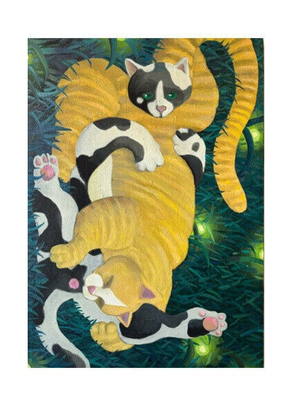 Two Cats At Night