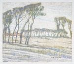Paysage rural, huile sur toile, 53 x 58,5 cm, Signé "A. Blomme" en bas à droite. État : toile à tendre sur châssis.