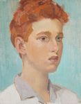 Portrait de garçon, huile sur toile, 27 x 21 cm, signé au dos "Suzanne Fabry".