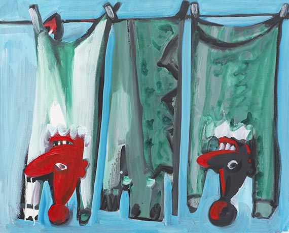 Ohne Titel (Drei hängende Kasper)