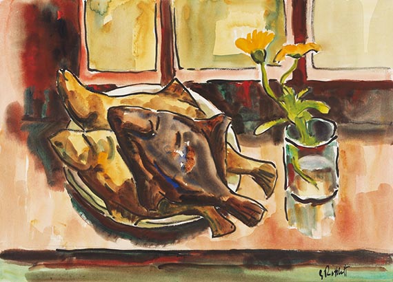Räucherflundern und Sommerblume