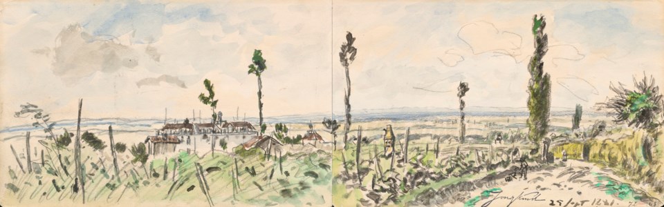 Paysage aux environs de La Côte-Saint-André ( recto ; verso )