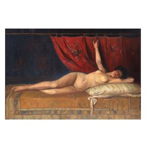 Frederick Vezin (American, 1859-1907) Reclining female nude