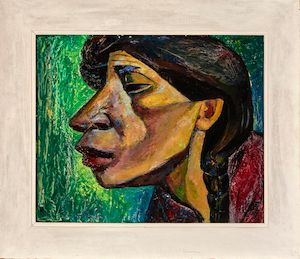 Profile portrait of a woman, 1956. Signed Kingman 56. Oil on masonite. 48 x 58 cm. Profile portrait of a woman, 1956. Signed Kingman 56. Oil on masonite. 48 x 58 cm.