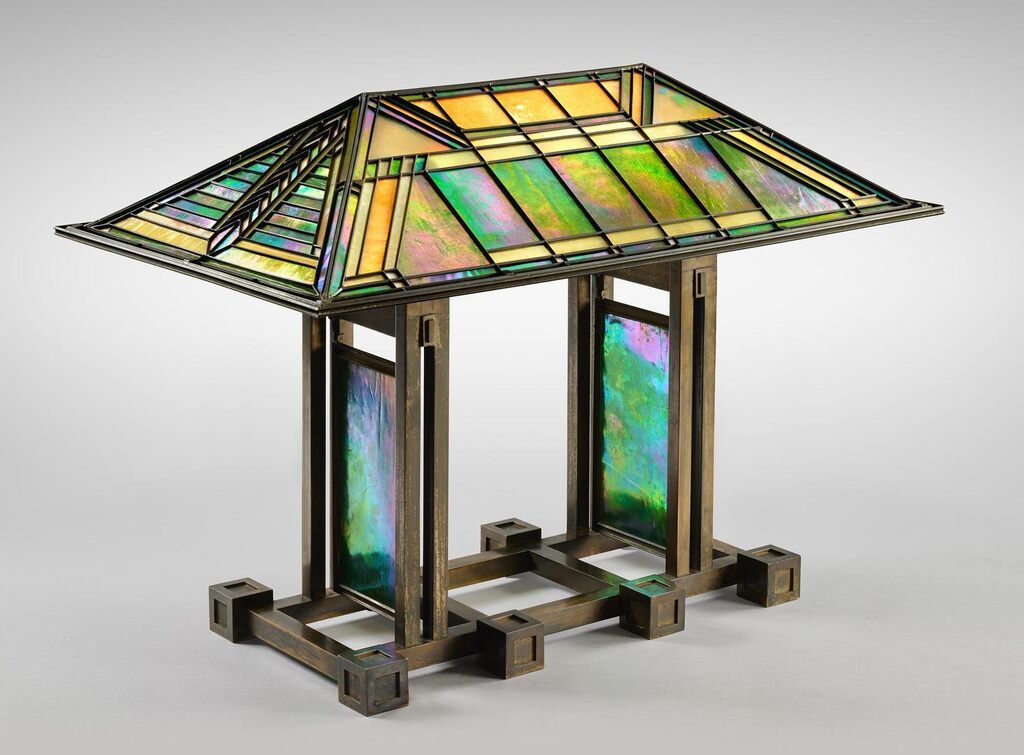 An Important Double-Pedestal Lamp for the Susan Lawrence Dana House, Springfield, Illinois