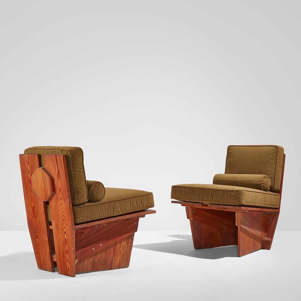 Pair of chairs, from the C. Leigh Stevens House, “Auldbrass” Plantation, Yemassee, South Carolina