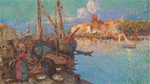 A fishmarket on the key, the south of France