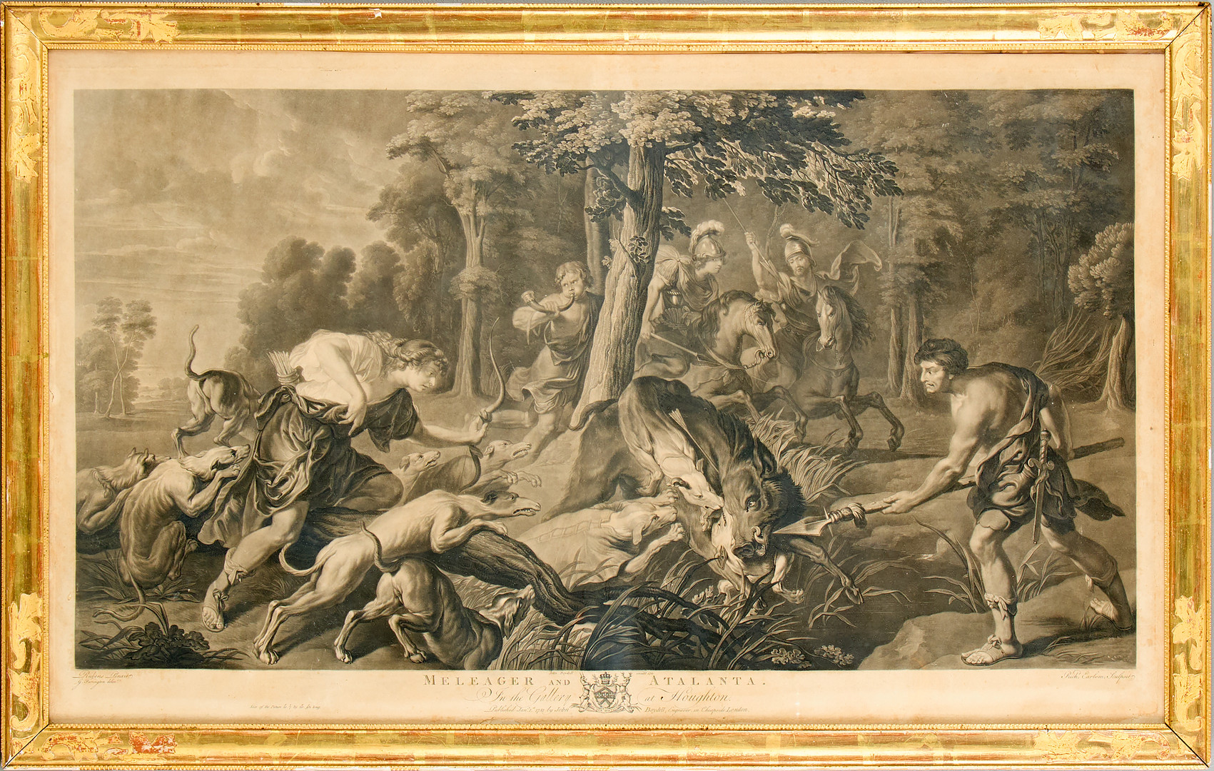 EFTER. Mezzotint, "Melanger and Atalanta", John Boydell, London, 1781.