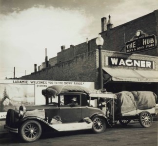 Oakies on Their Way West, Wyoming, 1936