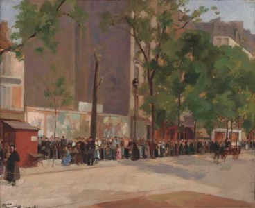 A bustling Parisian street