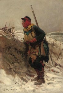 A French rifleman in the snow