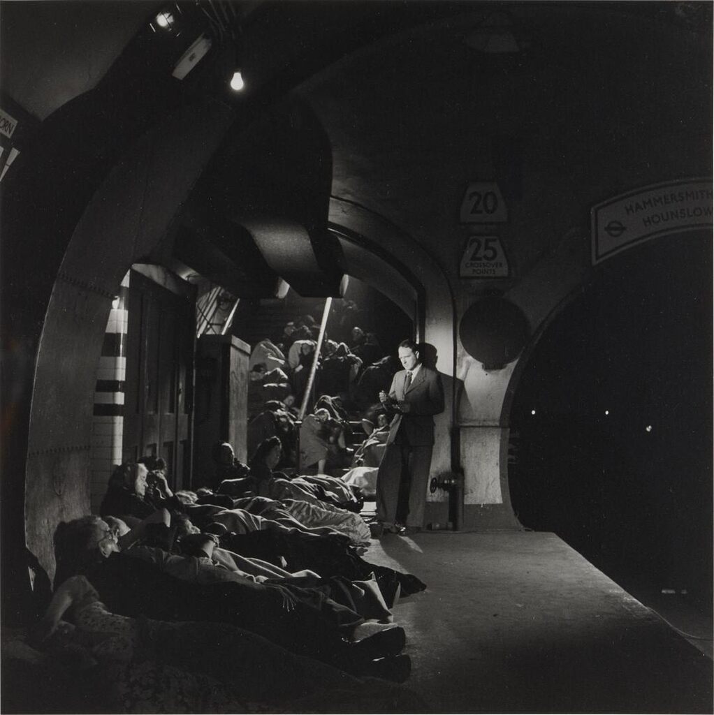 Henry Moore Making Sketches in Holburn Underground