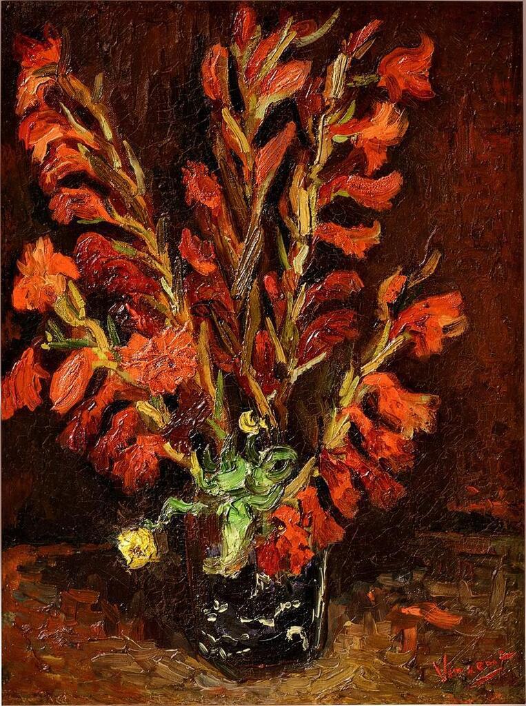 Van Gogh, Nature Morte: Vase Aux Glaïeuls 靜物：花瓶與菖蘭