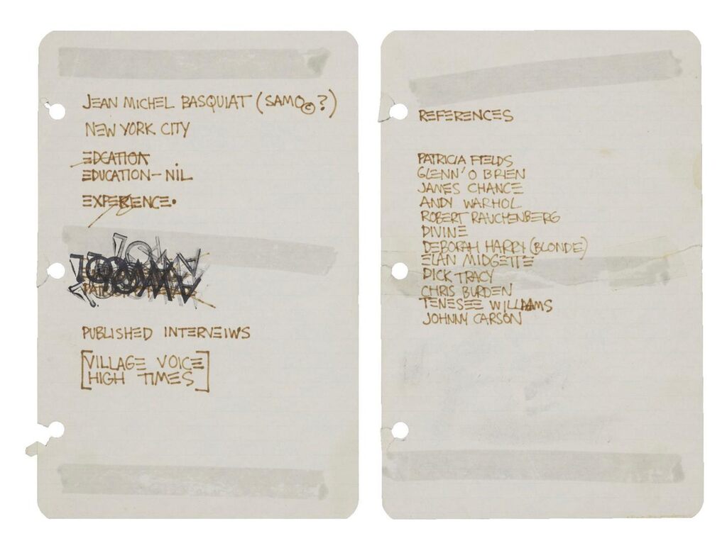 Untitled (Resume I); Untitled (Resume II References)
