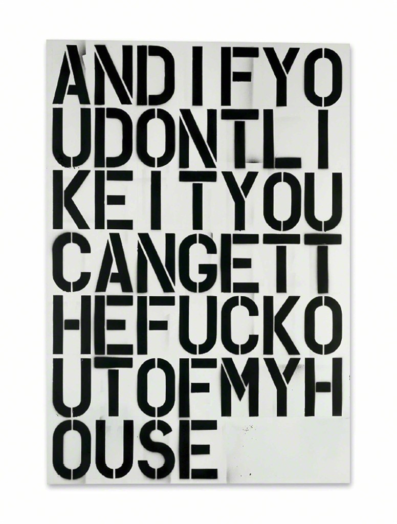 Christopher Wool, And If