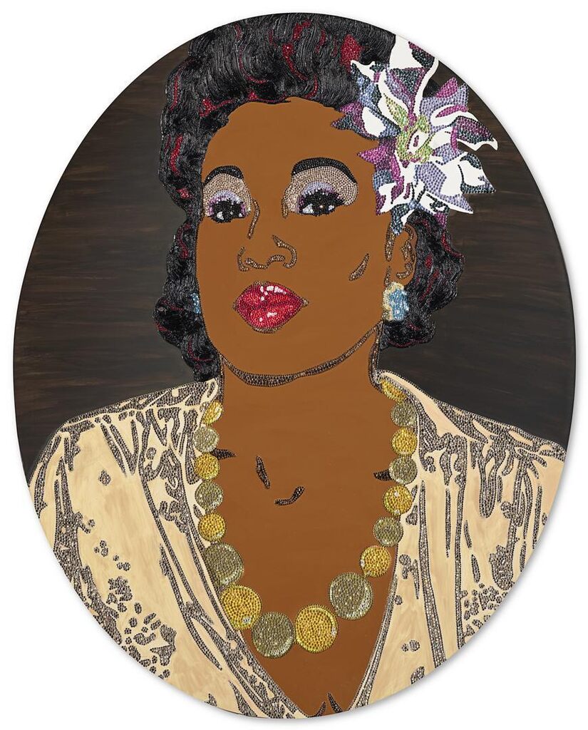 Mickalene Thomas, Portrait of Qusuquzah #6
