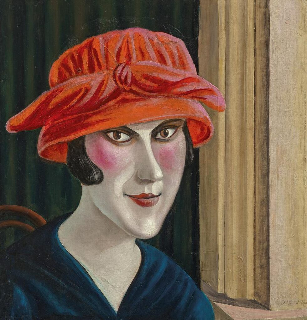 Frau mit rotem Hut