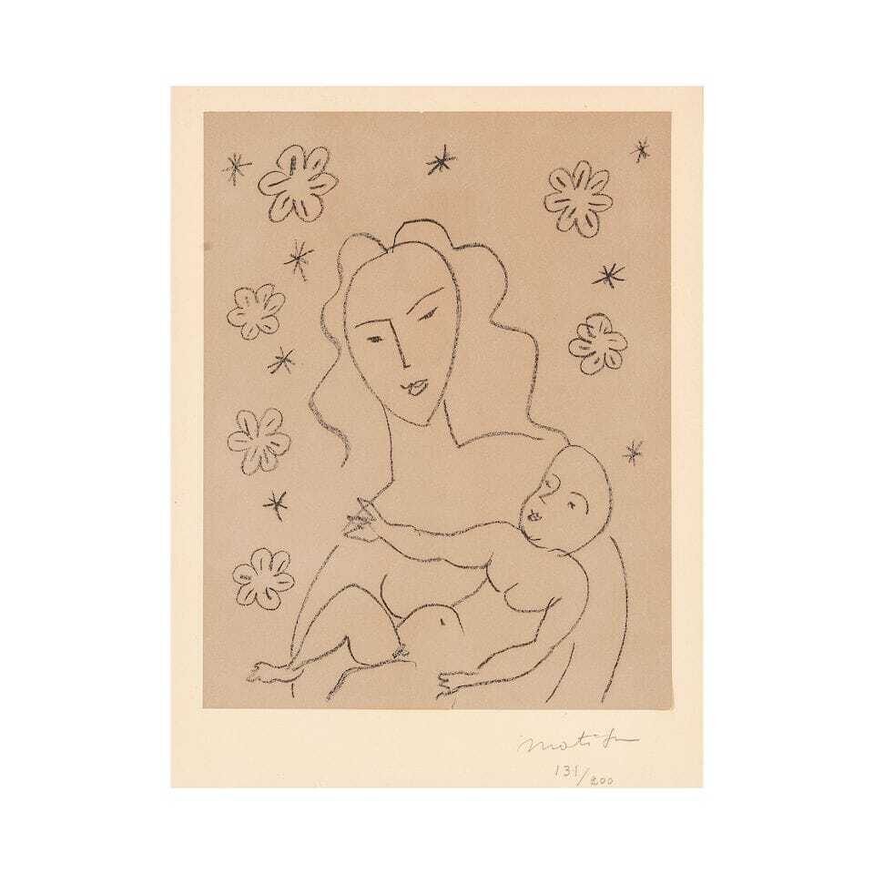 Vierge et Enfant sur fond de fleurs et d'étoiles, (Duthuit, 646)