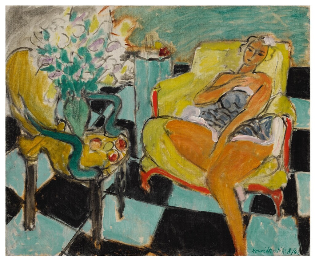 Henri Matisse, HENRI MATISSE | DANSEUSE DANS UN INTÉRIEUR, CARRELAGE VERT ET NOIR