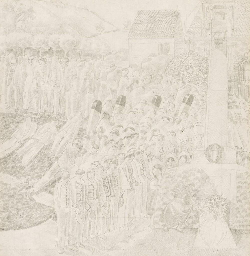 Study for 'Unveiling Cookham War Memorial'