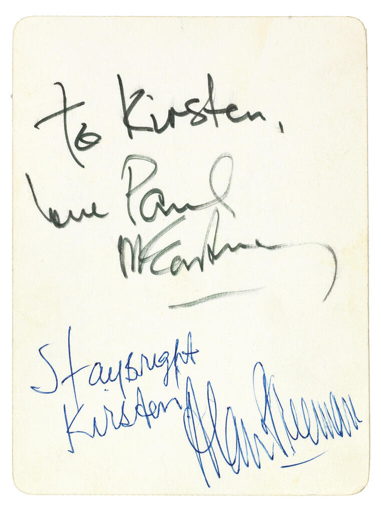 Paul McCartney: An autographed Dick James luncheon invitation,