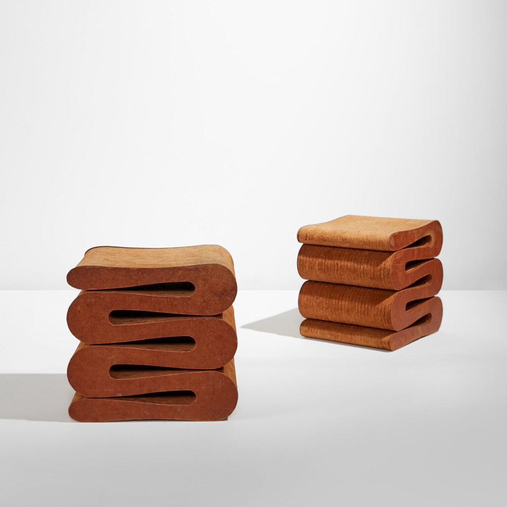Pair of "Wiggle" stools, from the "Easy Edges" series