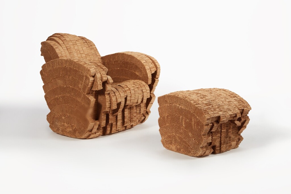 Frank Gehry, "Little Beaver" Chair and Ottoman