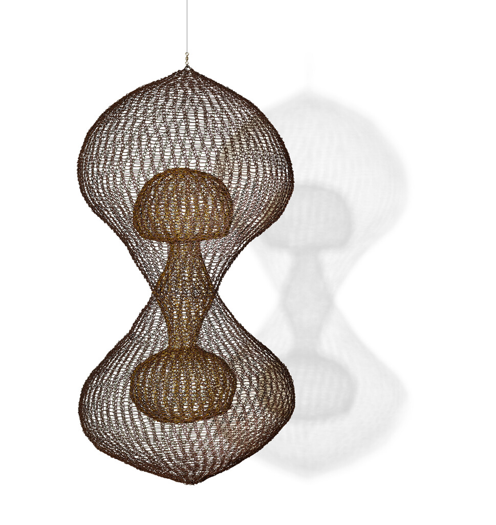 Untitled (S.469, Hanging Two Complex Interlocking Forms with Symmetrical Interior Forms)