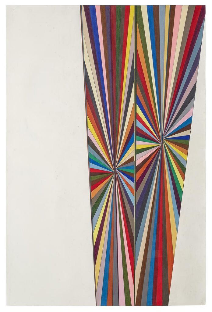 Mark Grotjahn, Untitled (Multicolor Wing Butterfly White Background Dec. 31 666)