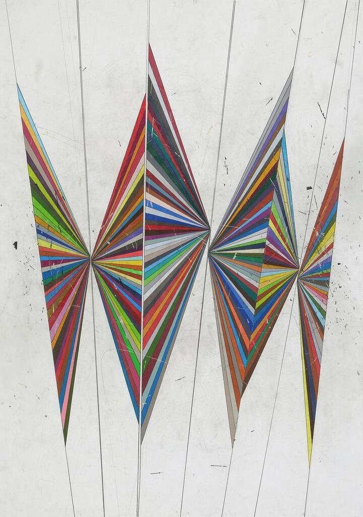 Mark Grotjahn, Untitled (Colored Butterfly White Background 6 Wings)