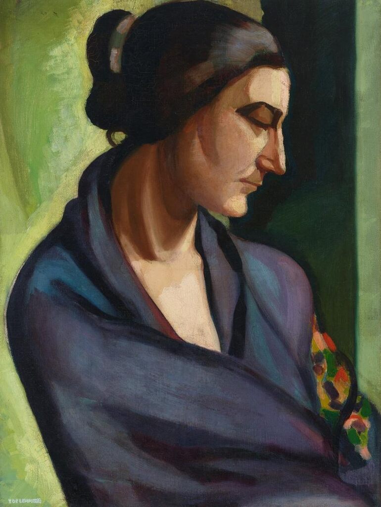 Tamara De Lempicka, Femme de profil vêtue d'un châle