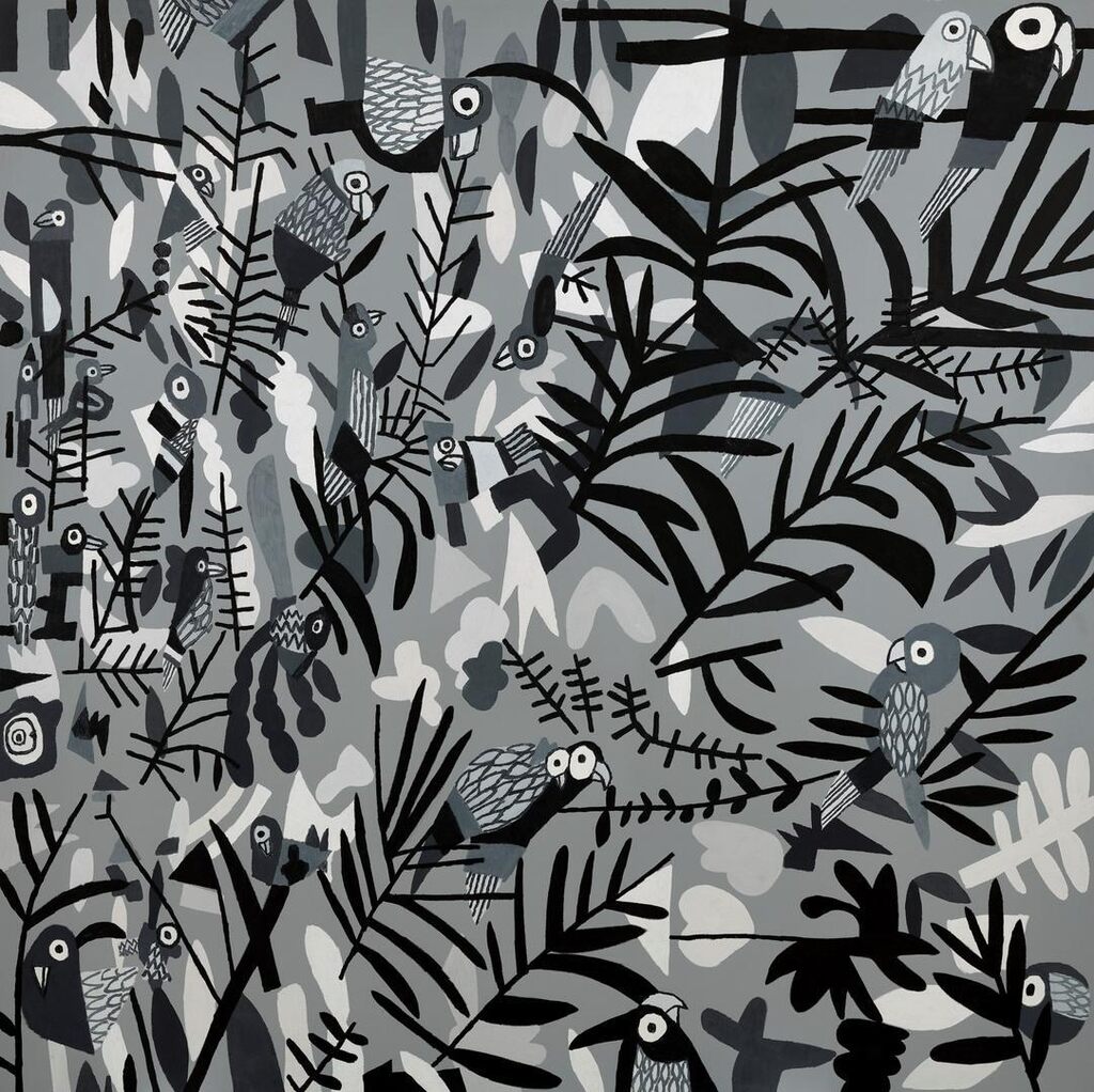 Jonas Wood, BW Parrot Pattern
