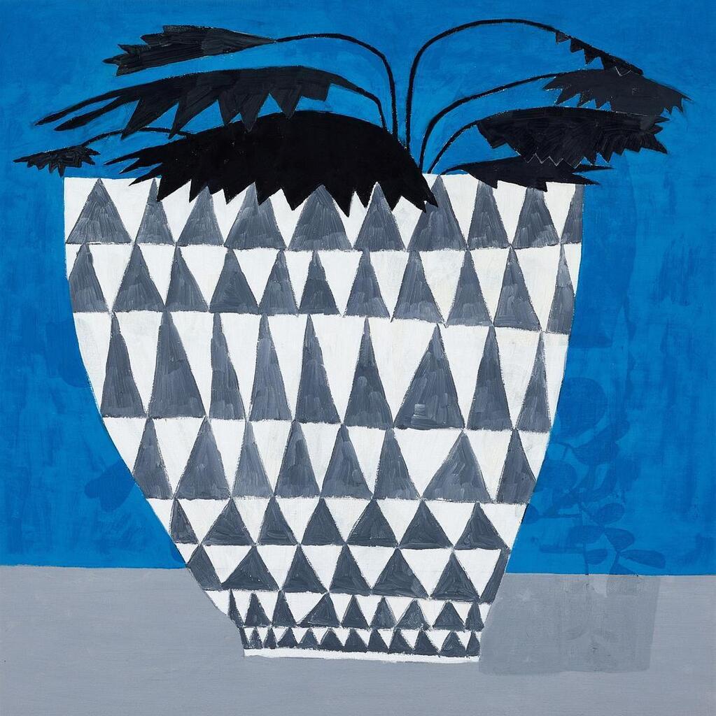 Jonas Wood, Untitled (Blue with Triangles)